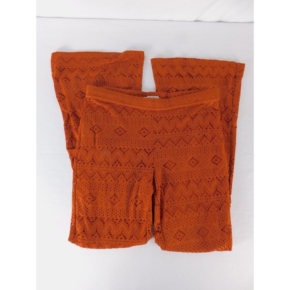American Eagle Outfitters Pants Womens M Orange Crochet Flared Jegging Lined